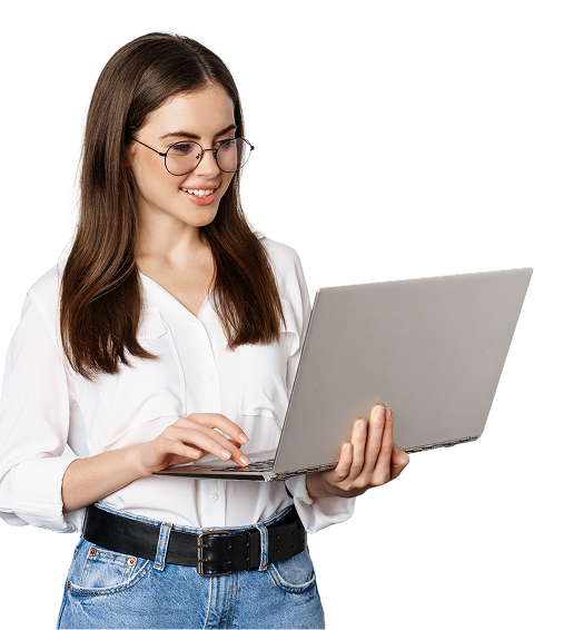 Office Woman with Laptop